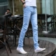 Mùa thu và quần jeans nam thủy triều thương hiệu Slim feet hoang dã chân thẳng quần dài nam phiên bản Hàn Quốc của xu hướng - Crop Jeans