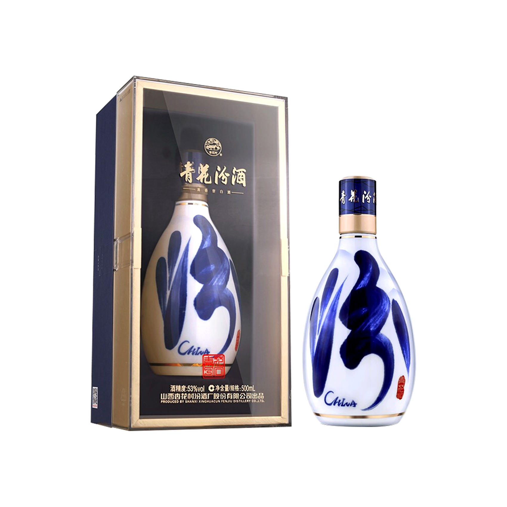 中国白酒 杏花村 青花汾酒 30年陳醸（清香型白酒）500ml 48度　2本 Amazon.co.jp: 中国白酒 杏花村 青花汾酒 30年陳醸（清香型白酒
