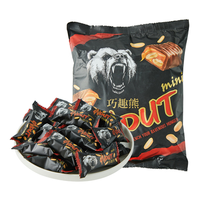 Конфеты KDV Qiao Funny Bear со вкусом шоколада и арахиса-сэндвича 500г импортированы из России