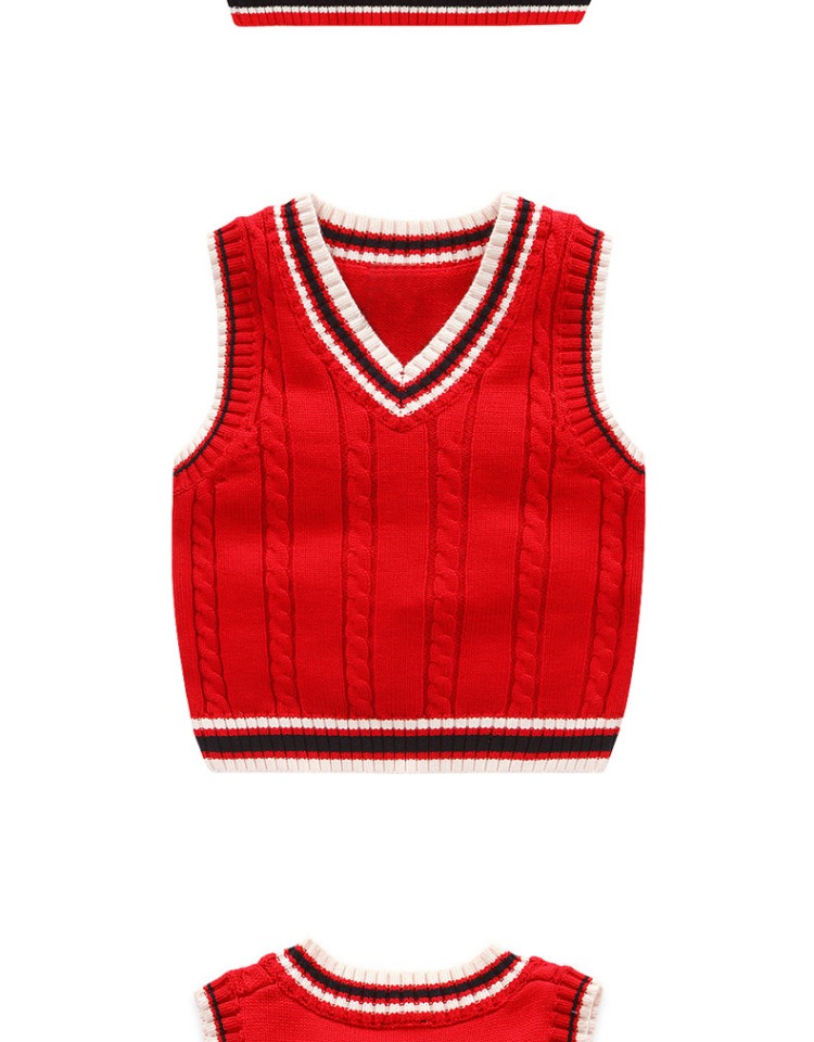 Áo vest bé trai mùa xuân và mùa thu trẻ em len áo len nữ đại học áo len gió phiên bản Hàn Quốc áo gile cotton mềm mại cho bé