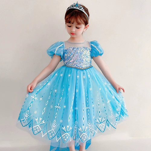Детский летний наряд маленькой принцессы, платье, юбка, «Холодное сердце», коллекция 2021, подарок на день рождения