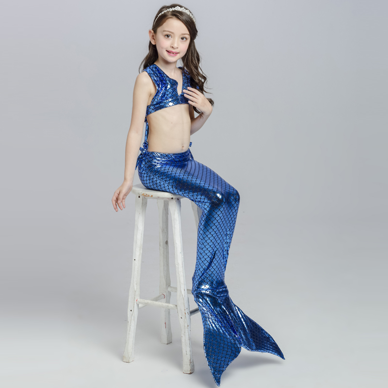 Cô gái Mermaid Bơi Quần Áo Trẻ Em Công Chúa Nàng Tiên Cá Đuôi Bơi Váy Cô Gái Bãi Biển Chia Bikini