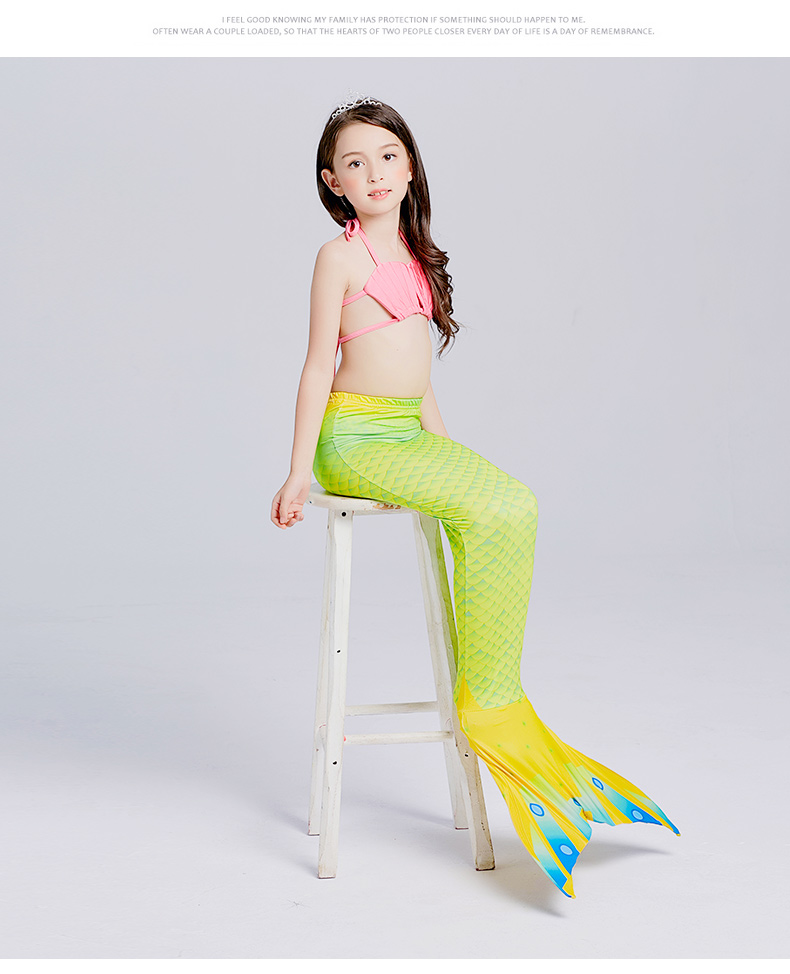 Cô gái Mermaid Đồ Tắm Trẻ Em Chia Áo Tắm Cô Gái Công Chúa Nàng Tiên Cá Đuôi Swimwear Bikini Trang Phục Mùa Hè