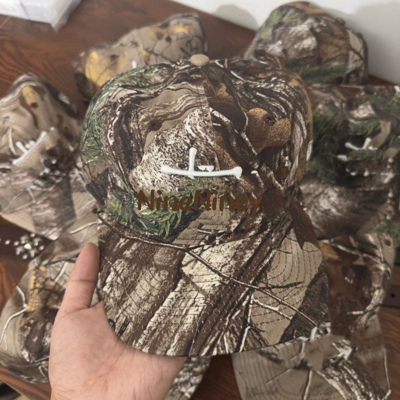 Autonomous Stux Ner Collaboration Camouflage Embroidered Logo Vintage Baseball Cap Trendy Curved Brim Hat