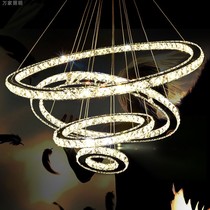 led three-head chandelier dining room lights creative personality circular dining chandelier simple modern living room crystal hanging lamps