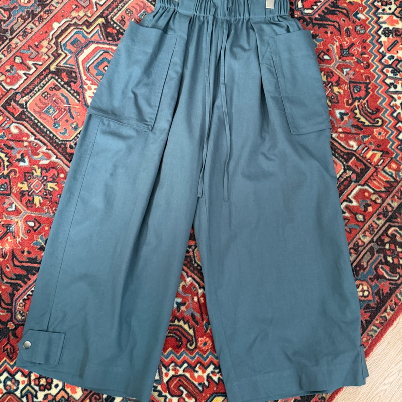 Nxj【Workwear Fog Blue】Plus Size Blogger Style Nine-Point Workwear Wide-Leg Pants Women's Pants 260875 Nxj【Workwear Fog Blue】Plus Size Blogger Style Nine-Point Workwear Wide-Leg Pants Women's Pants 260875