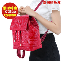 New avocado leather double shoulder bag woman bag genuine leather Thailand Leisure 100 Lady Travel Big Capacity Backpack Tide