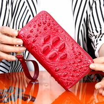 Thai Avocado Leather Lady Wallet Long Wallet REAL LEATHER MOBILE PHONE BAG MONEY CLIP LARGE CAPACITY KEY BAG HAND BAG DOUBLE ZIPPER