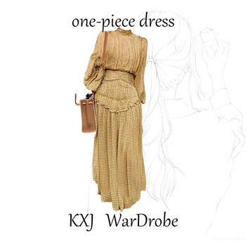 Early autumn long-sleeved dress 2023 new waist waist temperament retro tea break atmosphere high-quality French plaid skirt