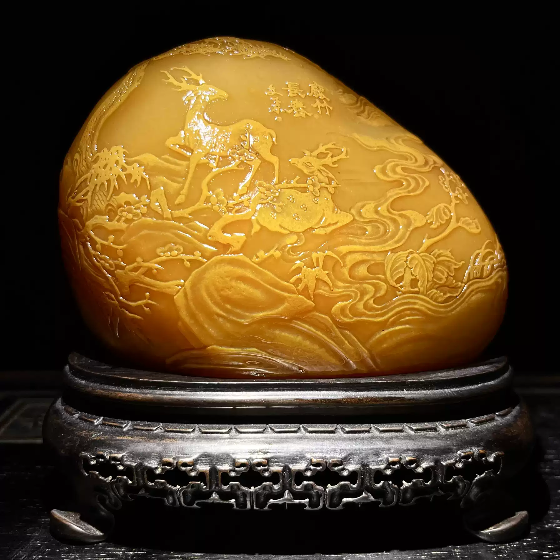 現代工藝壽山石田黃印章擺件古獸紐薄意石雕藝術品收藏文房雅物