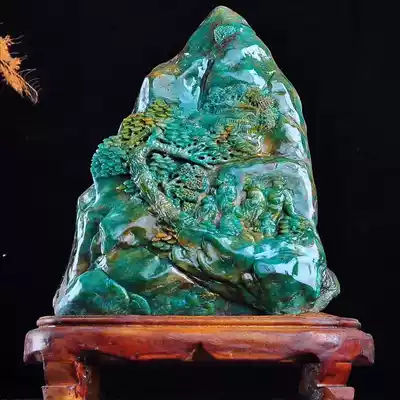 Boutique Guangdong Green Mountain People's home culture collection ornamental ornaments desktop desk decoration craft gifts decoration stone carving stone carvings