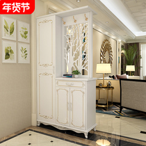 European carved hollow decoration cabinet Living room partition hall cabinet Double-sided paint shoe cabinet Coat cabinet Entrance hall cabinet