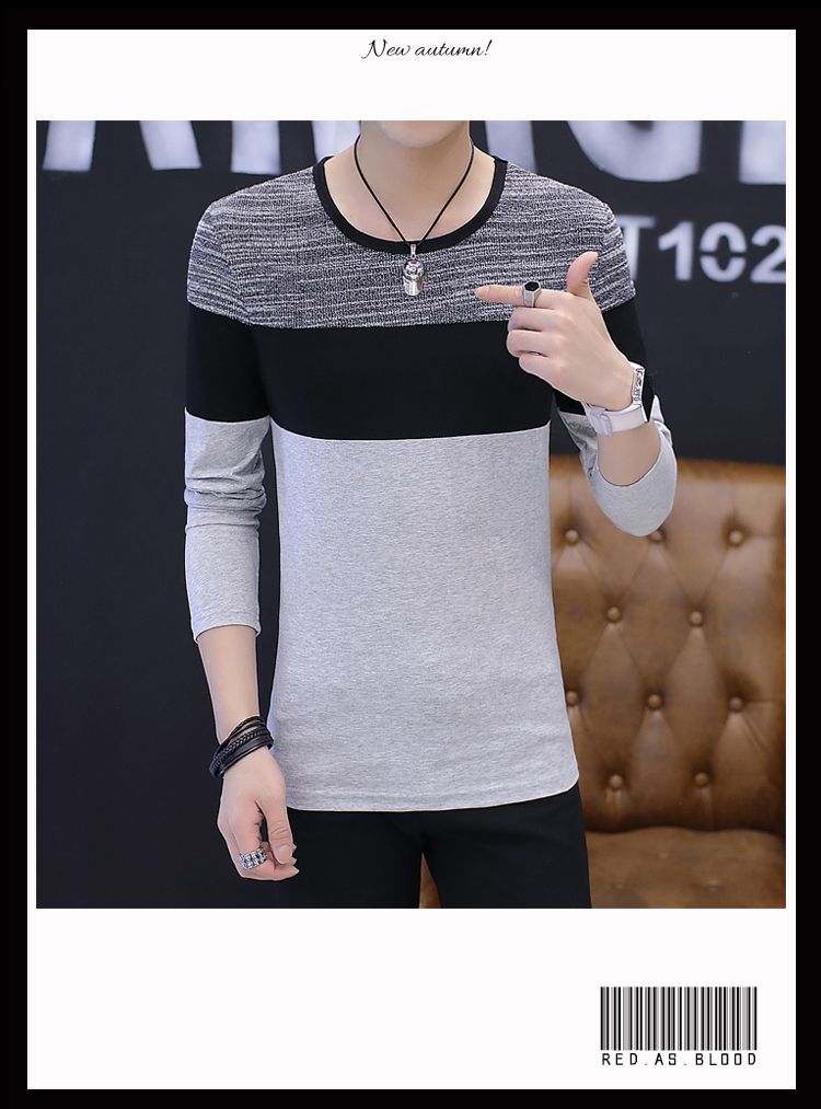 Áo thun nam tay dài sọc máu 2018 phiên bản Hàn Quốc xu hướng mùa thu trục nam áo cotton cotton trẻ trung áo thun t shirt skull