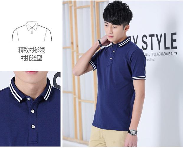 Cotton có áo thun nam tay ngắn hàng đầu Mặt sạch máu mặt áo nhỏ ve áo mùa hè đất ngắn váy đơn V áo thun thể thao nam