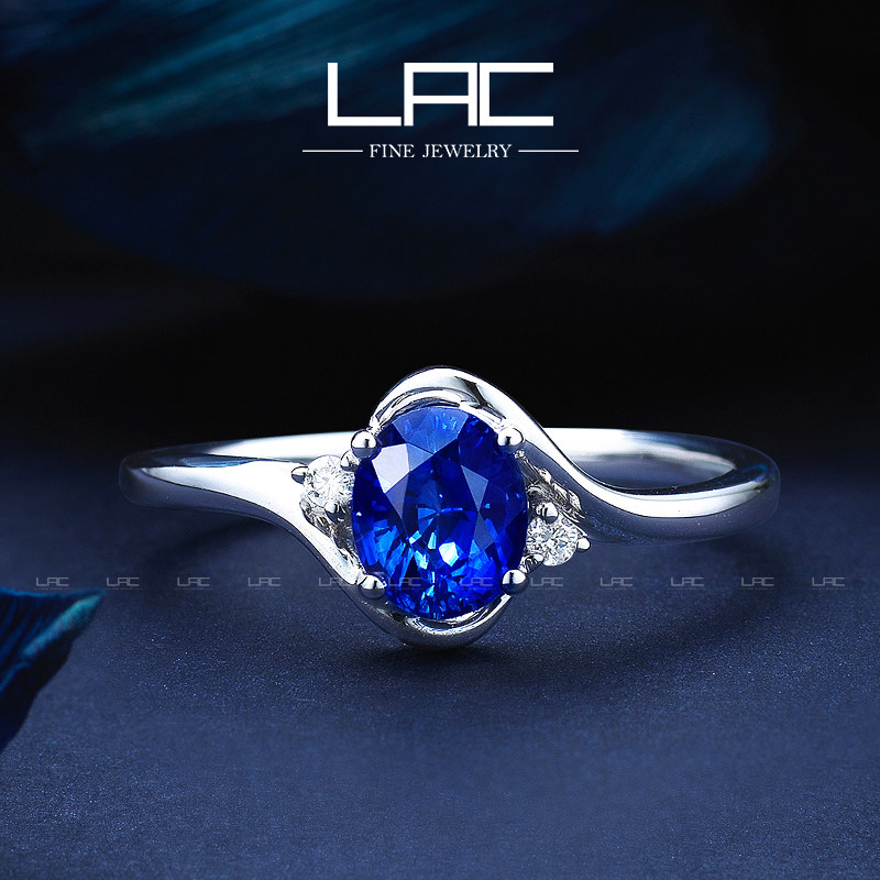LAC Superior Jewelry Sri Lanka Natural Sapphire Ring Female 18k Gold Customized Studded Color Gem Certificate