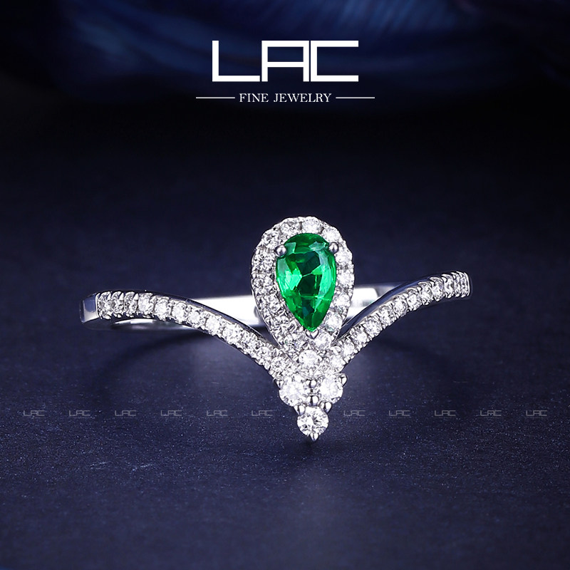 LAC jewelry Natural grandmother ring girl 18K diamond colored gemstone