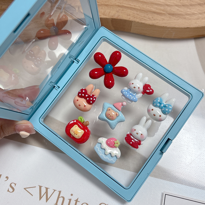 Cute Rabbit White Clog Shoe Charms Accessories Shoe Clips Compatible with Crocs Decorative DIY High-End Feel