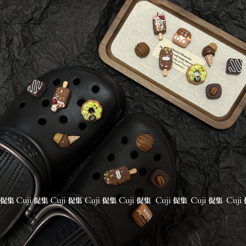 Chocolate Donut Crocs Shoe Charms Accessories for Kids, Shoe Decorations Suitable for Crocs