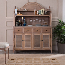 American all solid wood sideboard Oak old Louver bowl cabinet retro simple modern tea cabinet wine storage cabinet