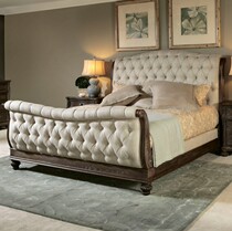 Import and export vintage old European Queen carved cloth pull double bed American Oak sled bed single bed single bed