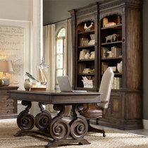 American country vintage oak old carved desk European desk Study solid wood computer desk Conference table