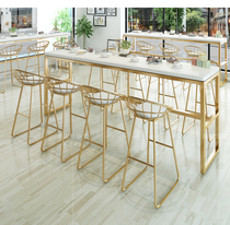 Nordic Wrought iron bar chair Modern simple high stool Leisure chair Bar Cafe milk tea shop bar table and chair