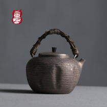 Yidong Zhai silver pot Japanese handmade silver pot sterling silver 9999 bubble teapot kettle Japanese silver pot