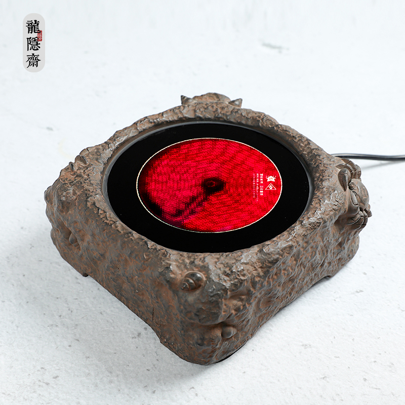 Taiwan Dragon Hermit Black Crystal Furnace Iron Pot Silver Pot Special Electric Furnace Old Rock Clay Home Mini Muted Boiling Water Cooking Tea Stove