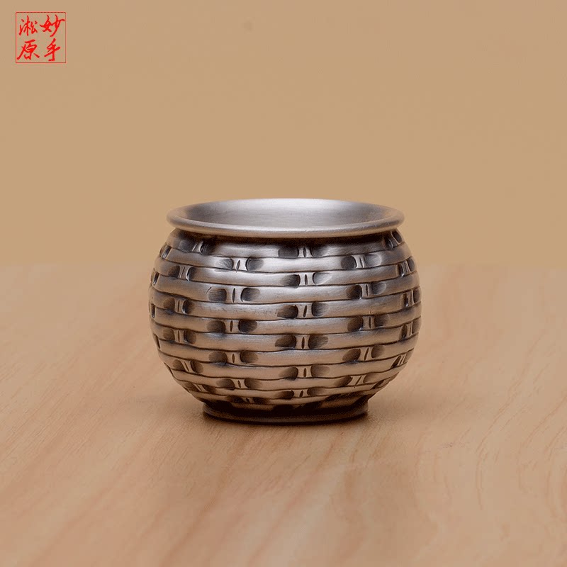 Nice Hangyuan pure silver 9999 household silver cup cup of Zen cup cup of cup Kung fu tea instrument single cup tea ceremony accessories