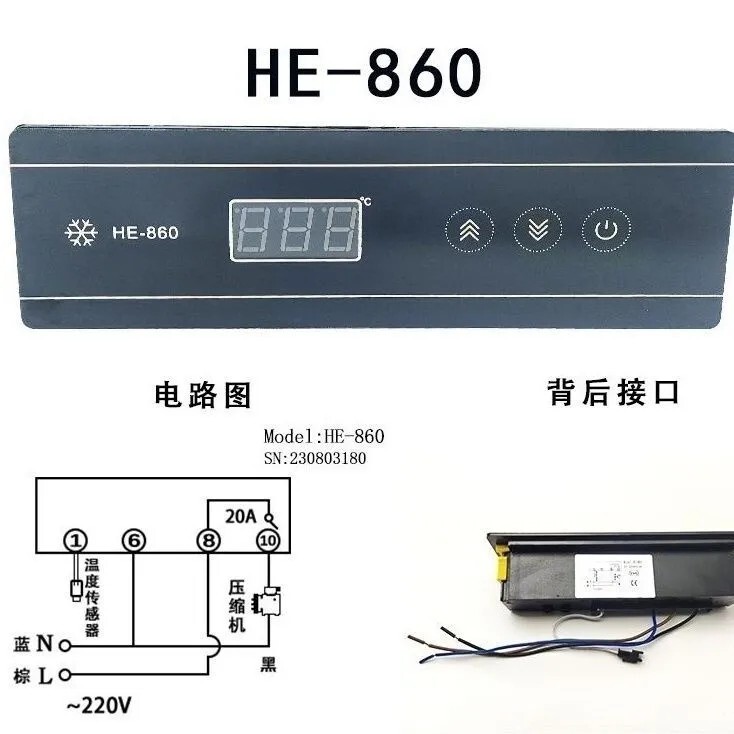 Thermostat He-860 Freezer Refrigerator Display Cabinet Intelligent Digital Display Temperature Controller Temperature Control Instrument Thermostat He-860 Freezer Refrigerator Display Cabinet Intelligent Digital Display Temperature Controller Temperature Control Instrument