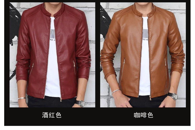 Đặc biệt hàng ngày mùa thu và mùa đông Haining da của nam giới thanh niên Hàn Quốc phiên bản của tự trồng dày áo khoác da đứng cổ áo xu hướng xe gắn máy áo khoác shop thoi trang nam 