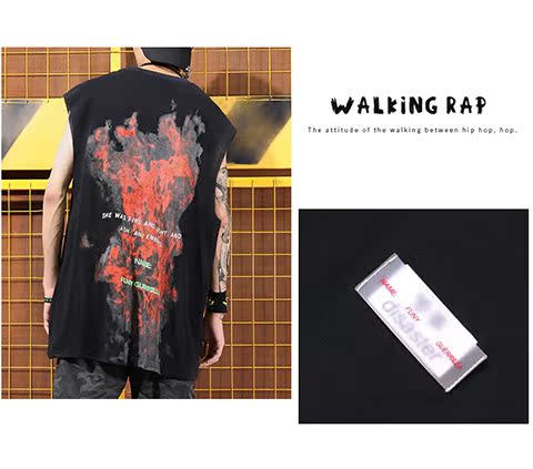 Mùa hè mới thủy triều quần áo nam vest lỏng mồ hôi vest hiphop hip-hop sinh viên áo thun không tay in áo thun áo ba lỗ nam cao cấp