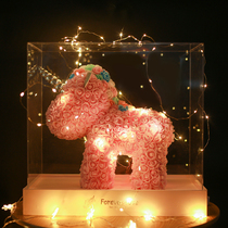 Cute eternal flower unicorn doll to send girlfriend wife birthday confession Goddess gift Valentines Day confession