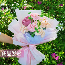 Graduation Gift Knit Carnation Dried Flowers Bouquet Forever Valentines Day to send girlfriend Moms best friends finished product