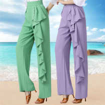 High-waisted ballroom dance pants for women modern dance Latin straight-leg pants wide-leg pants drapey ballroom dance square dance pants trousers