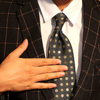 European and American Retro Gold Polka Dot Pattern Tie, Trendy Versatile Luxury High-End Suit Men's Business Tie