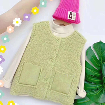 2021 autumn and winter children plush lamb hair horse chia men and women childrens babies pure color net red cannons shoulder foreign air 100 hitch