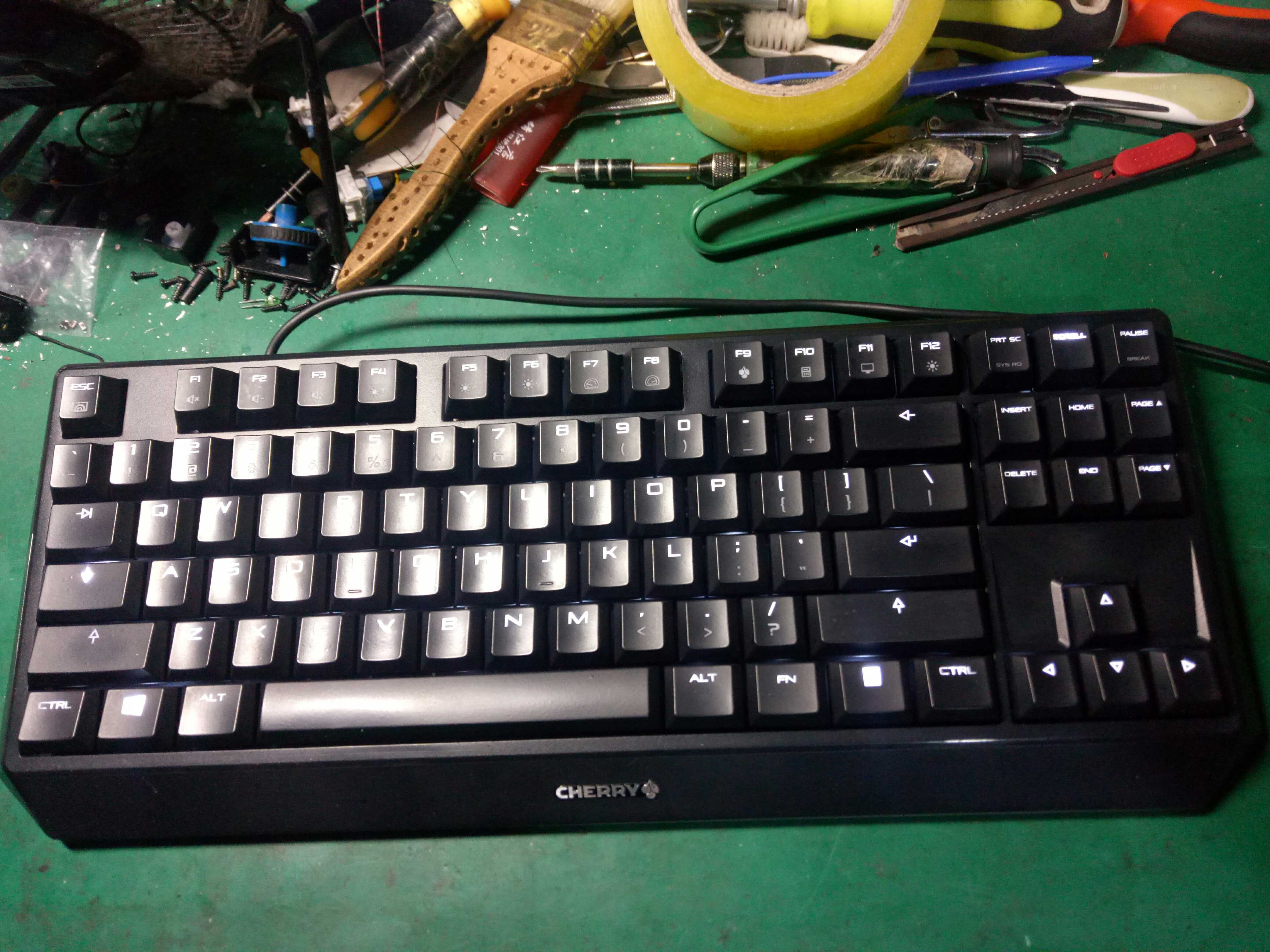 Cherry mechanical keyboard 87 key shaft replacement cleaning repair maintenance