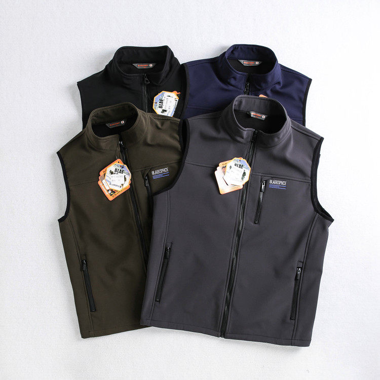 Foreign trade tail single autumn and winter men's outdoor plus suede waistcoat waistcoat waistcoat waistcoat Waistcoat Warm Upright Collar Cardiovert size