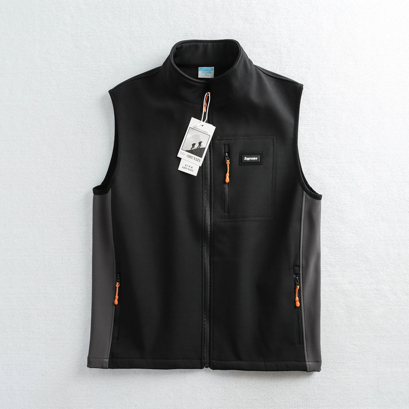 Foreign Trade Tail Single Outdoor Autumn Winter New Men's Soft Shell Clothes Horse Chia Sports Casual Vest Grip Suede Vest Windproof waistcoat-Taobao