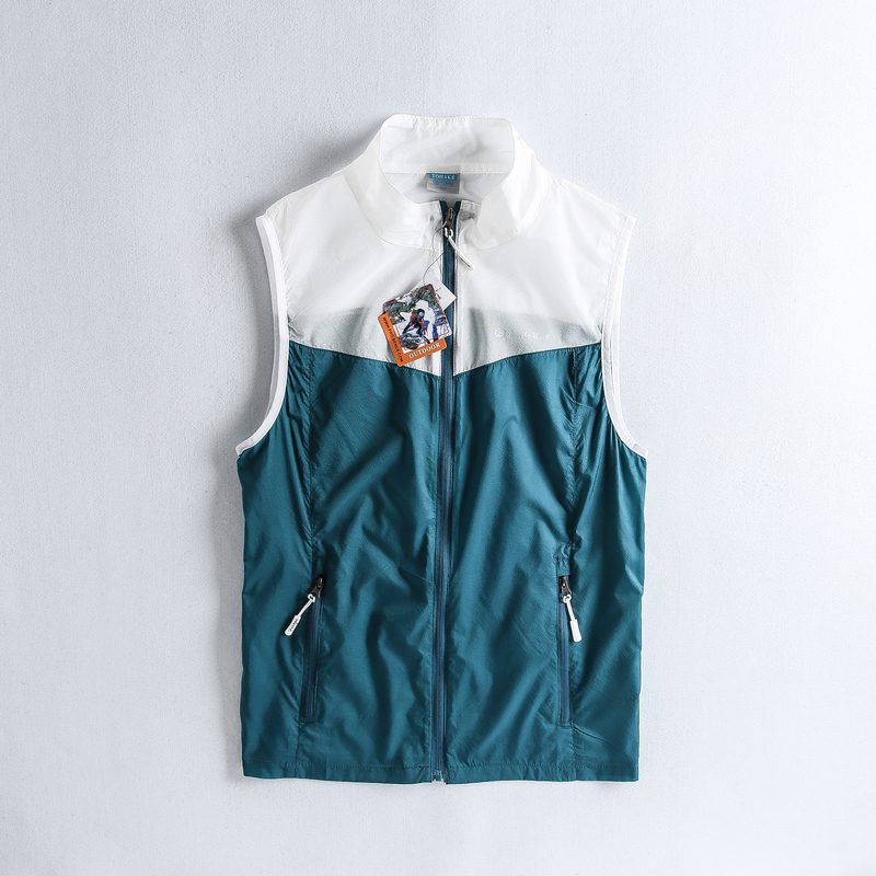 Foreign trade original single tail goods men outdoor summer thin sports vest sunscreen horse clip breathable quick dry skin clothing shoulders