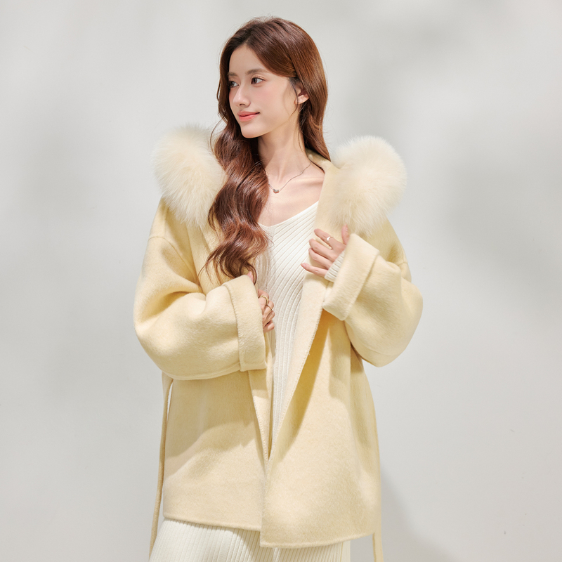 Chenyuyi Cloud Milk Fur Hooded Double-Sided Wool Coat for Women 2026 New Autumn and Winter Long Style