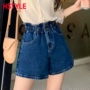 Handu quần áo nhà 2019 hè mới dành cho nữ phiên bản Hàn Quốc của quần short denim cạp cao rộng quần lửng mỏng dành cho sinh viên - Quần jean thiết kế thời trang nữ