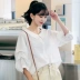 Cửa hàng quần áo Handu 2020 Phiên bản Hàn Quốc của phụ nữ mùa xuân mới giản dị sang trọng tay áo phồng voan GS10039 - Áo sơ mi chiffon ren Áo sơ mi chiffon ren