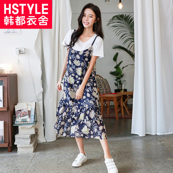 韩都衣舍 18年夏季新款 吊带碎花雪纺连衣裙 天猫优惠券折后￥68包邮（￥148-80）