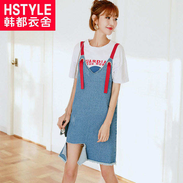 韩都衣舍 纯棉 宽松短款牛仔背带裙 天猫优惠券折后￥78包邮（￥148-70）