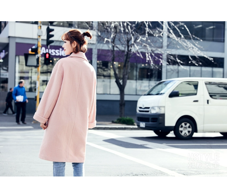 Quần áo Handu 2018 Phụ nữ Hàn Quốc mùa đông mới màu áo liền thân áo len dài GJ8106 - Áo Hàn Quốc