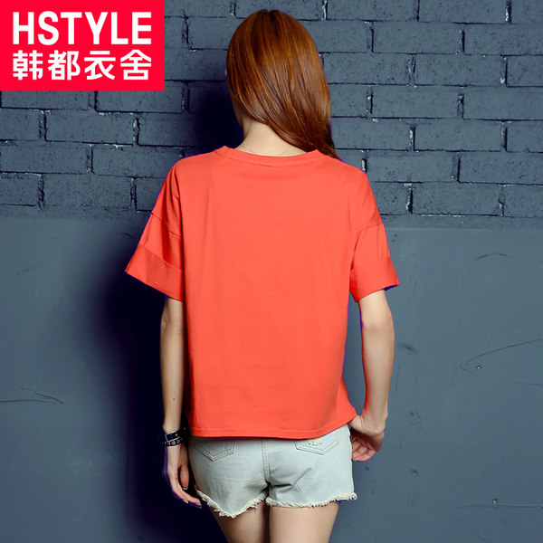 韩都衣舍 18年夏季新款 纯棉 宽松圆领字母印花 女式T恤 天猫优惠券折后￥49包邮（￥59-10）
