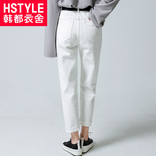 韩都衣舍 纯棉破洞 女式九分牛仔裤 天猫优惠券折后￥68包邮（￥128-60）
