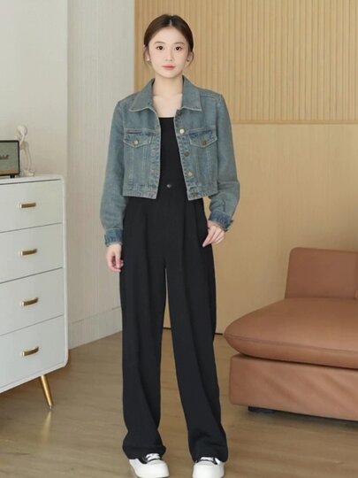 美式复古牛仔外套女2025春季新款爆款小个子休闲宽松短款夹克上衣